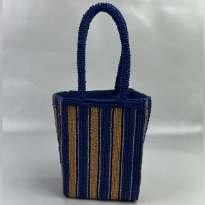 Anthropologie Beaded Mini Clutch Bag Purse